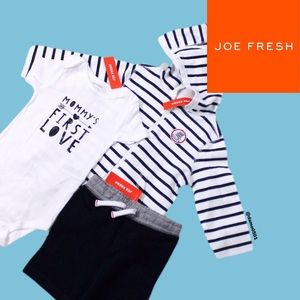 NWT Joe Fresh 3 Piece Baby Boys Short/Onesie Set
